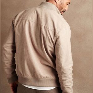 Banana Republic Men’s Linen Bomber L